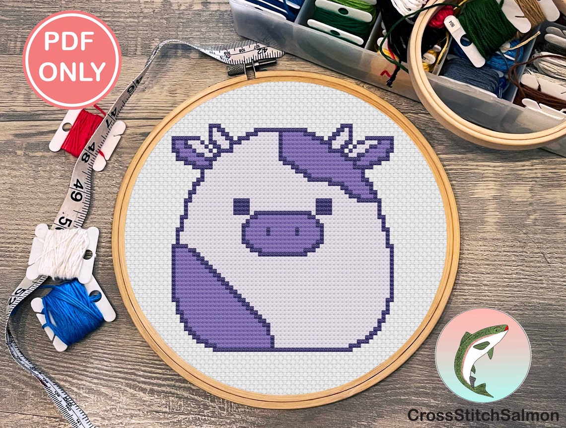 Squishmallow Cow Cross Stitch/perler Bead Pattern EASY Etsy