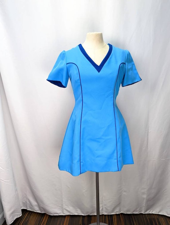 1970s Blue Mini Dress, Magicians Assistant Costume