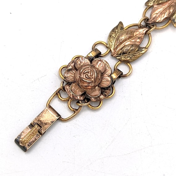 Vintage Rose Gold and Green Gold Bracelet - image 3