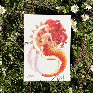 Carte /Print A5 - « Sirène dorée »