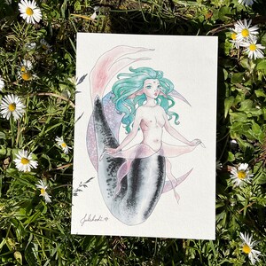Carte / Print A5 - « Sirène argentée »