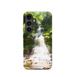 Waterfall Samsung Case – Dual Layer Nature Phone Cover with Forest Scene – Protective Mountain Stream Art Case