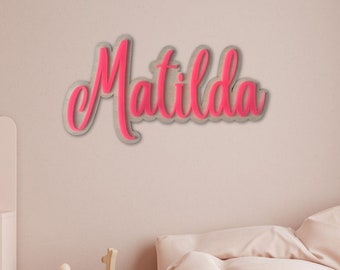 Layered Name Sign- Personalised Name Sign- Custom Name Sign- 3D Name Sign- Nursery Decor- Kids Room- Wooden Name Sign- Childrens Room Sign