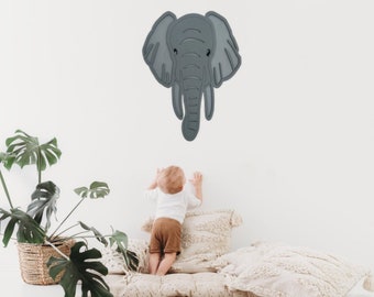Éléphant en bois - décoration de chambre d'enfant Safari - art mural Safari - art mural éléphant - décoration murale safari - décoration murale éléphant - art mural jungle