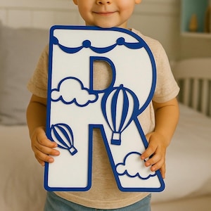 Hot Air Balloon Name Sign - Hot Air Balloon Letters - Personalised Name Sign - Custom Name Sign - Explorer Themed Decor - Nursery Decor