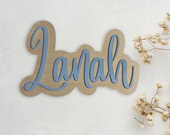 Gelaagd naambord - gepersonaliseerd naambord - aangepast naambord - 3D naambord - decor kinderkamer - kinderkamer - houten naambordje - bord kinderkamer