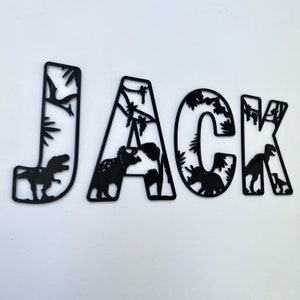 Dinosaur Name Sign - Dinosaur Letters - Personalised Name Sign - Custom Name Decor - Dinosaur Theme Decor - Dinosaur Wall Art