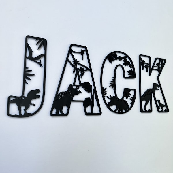 Dinosaurier Namensschild - Dinosaurier Buchstaben - Personalisiertes Namensschild - Benutzerdefiniertes Namensdekor - Dinosaurier Thema Dekor - Dinosaurier Wandkunst