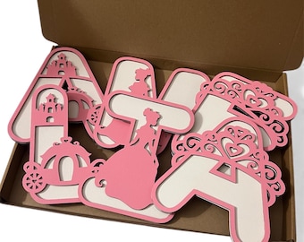 Hölzernes Namensschild Prinzessin - personalisiertes Namensschild - individuelles Namensdekor - Mädchenzimmerschild - Disney Wandkunst - Prinzessinnen-Kinderzimmerdekor