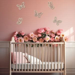 Wooden Butterflies - Boho Nursery - Butterfly Decor - Butterfly Bedroom Decor- Girls Bedroom Decor- Scandi Nursery Decor- Butterfly Decals