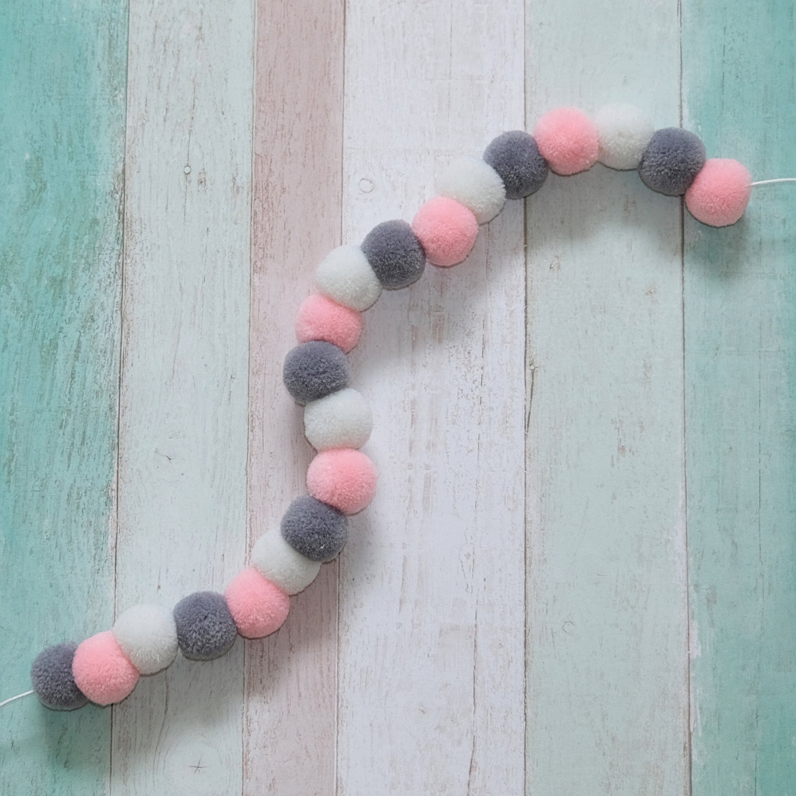 Mini Pom Pom Garland Pom Pom Garland Nursery Decor Etsy UK