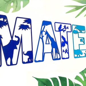 Safari Name Sign - Safari Letters - Personalised Name Sign - Custom Name Decor - Jungle Theme Decor - Safari Wall Art