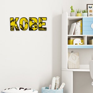 Construction Name Sign - Personalised Name Sign - Custom Name Decor - Construction Theme Decor - Truck Wall Art - Boys Nursery - Digger Sign