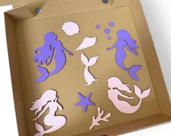 Wooden Mermaids - Boho Nursery - Mermaid Decor - Whimsical Bedroom - Under The Sea Theme Decor - Girls Bedroom Decor- Mermaid Wall Decals