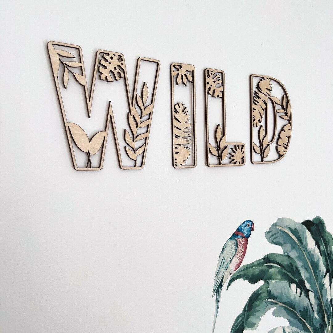 Wild Sign - Nursery Decor - Name Sign - Safari Wall Art - Personalised ...