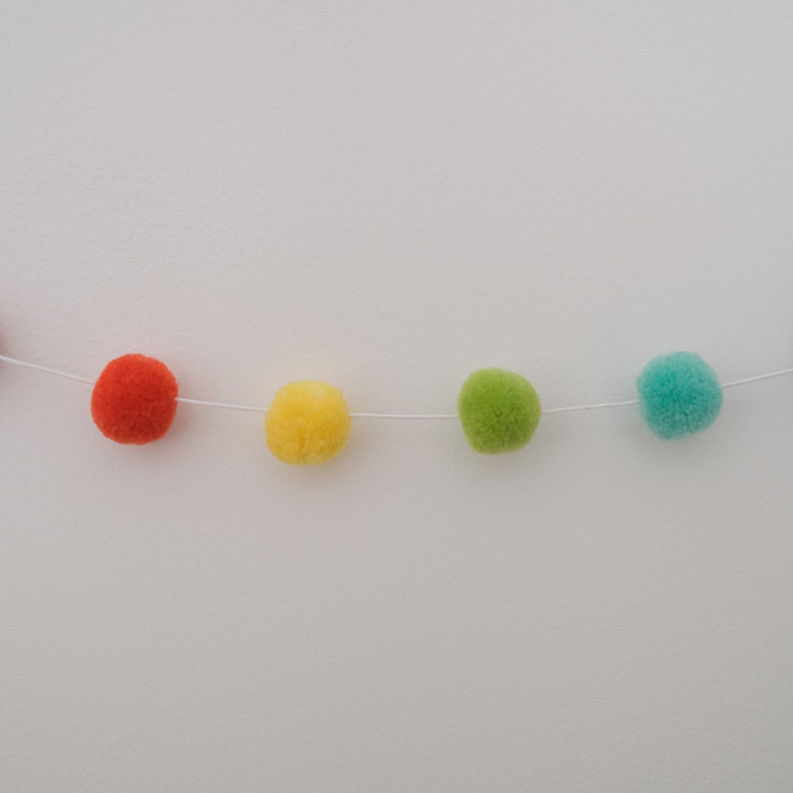 Rainbow Pom Pom Garland Nursery Decor Nursery Garland Etsy