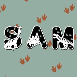 Dinosaur Name Sign - Dinosaur Letters - Personalised Name Sign - Custom Name Decor - Dinosaur Theme Decor - Dinosaur Wall Art