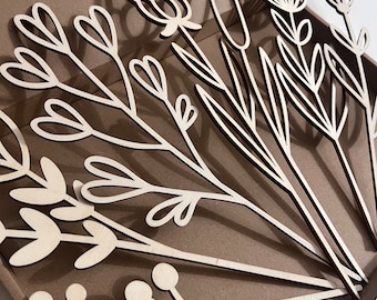 Wooden Flowers - Boho Nursery - Flower Decor - Wildflower Bedroom Decor - Flower Theme Decor - Flower Wall Decal - Girls Bedroom Decor
