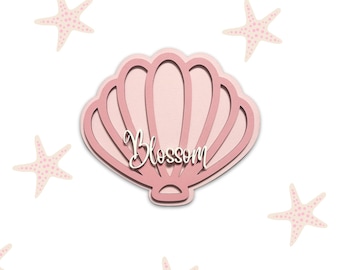 Personalised Seashell - Shell - Wooden Shell - Under The Sea Bedroom Decor - Mermaid Theme Decor - Under The Sea Wall Art - Nursery Decor