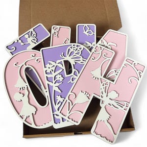 Fairy Name Sign - Fairy Letter - Personalised Name Sign - Custom Name Decor - Girls Room Sign - Wooden Name Sign - Fairy Nursery Decor