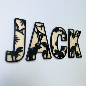 Dinosaur Name Sign - Dinosaur Letters - Personalised Name Sign - Custom Name Decor - Dinosaur Theme Decor - Dinosaur Wall Art