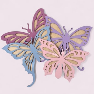 Wooden Butterflies - Boho Nursery - Butterfly Decor - Butterfly Bedroom Decor- Girls Bedroom Decor- Scandi Nursery Decor- Butterfly Decals