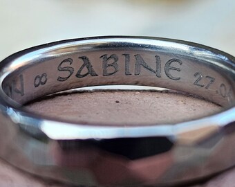 Engraving on the inside of your ring from Our shop