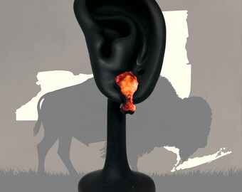 Sublimated Chicken Wing Earrings, Buffalo Wing Jewelry