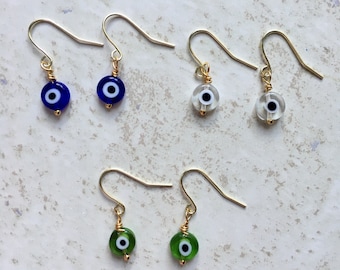 Evil Eye Charm Earrings, Evil Eye Bead Earrings, Evil Eye Jewelry, Evil Eye, Dainty Earrings, Cute Earrings, Womens Earrings