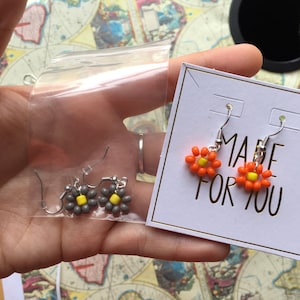 Daisy Flower Earrings, Flower Bead Earrings, Beaded Earrings, Earrings, Cute Earrings, Womens Earrings image 4