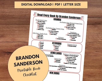 Brandon Sanderson Booklist | Brandon Sanderson | Brandon Sanderson Checklist | Sanderson Booklist | Book Checklist | Brandon Sanderson |
