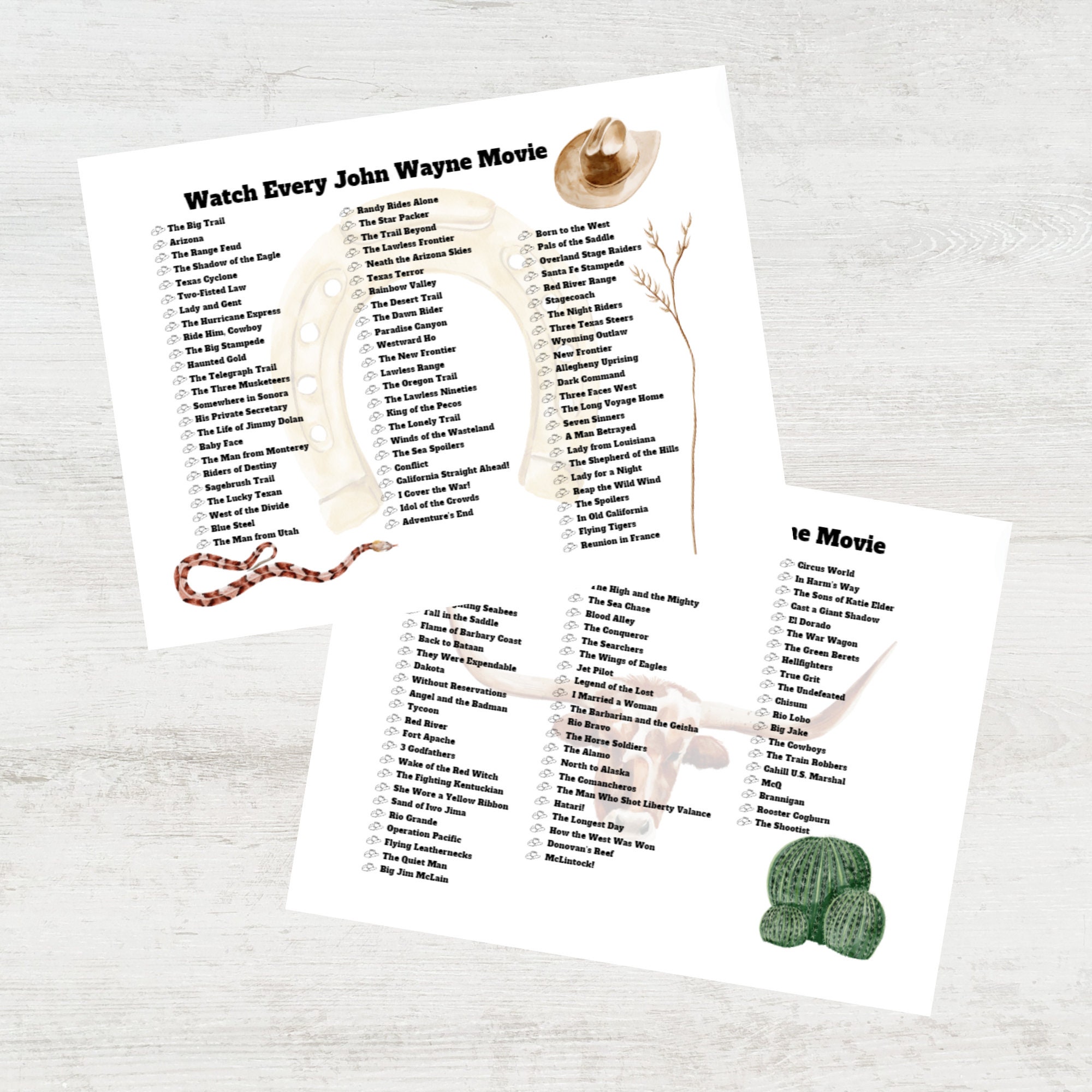 John Wayne Movie Checklist John Wayne Movie Checklist Movie List Actor ...