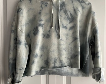 Hand-Dyed Stone Cropped Hoodie
