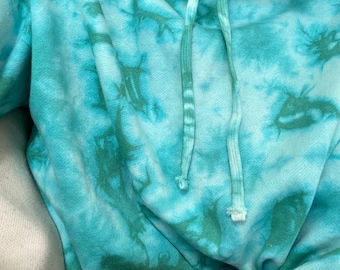 Hand-Dyed Emerald Cropped Hoodie