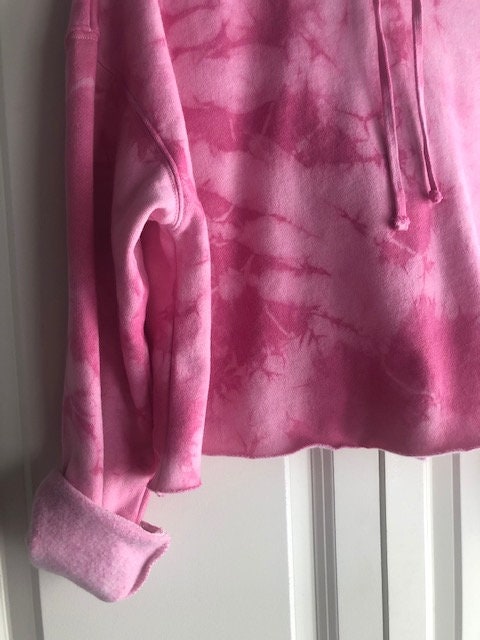 Hand-dyed Fuschia Cropped Hoodie | Etsy