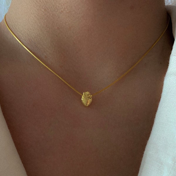 Collier coeur anatomique, Collier d'amour, Cadeau d'anniversaire de mars, Cadeau pour infirmière, Coeur délicat, Cadeau pour médecin, Bijoux d'anatomie