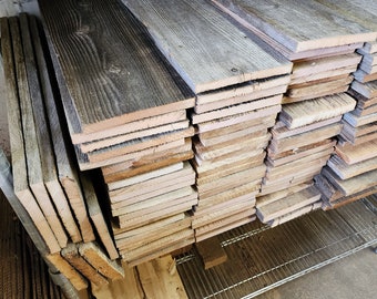 Reclaimed Wood Boards. 5.5" x 24" Barnwood Planks. 6 pack