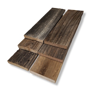 Rustic Barnwood Reclaimed Wood Planks. 6 Boards (12&quot; x 3.5&quot;)