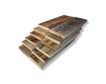 12 Pack Authentic Reclaimed Wood | Barnwood Planks | 12" x 3.5" | Up-Cycle Boards