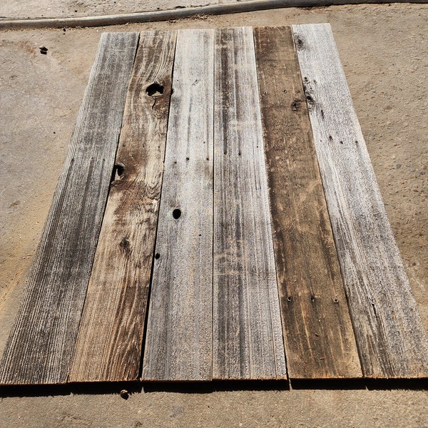 48" x 5.5" Reclaimed Wood Planks. Barnwood Boards for Accent Walls. (8pc)