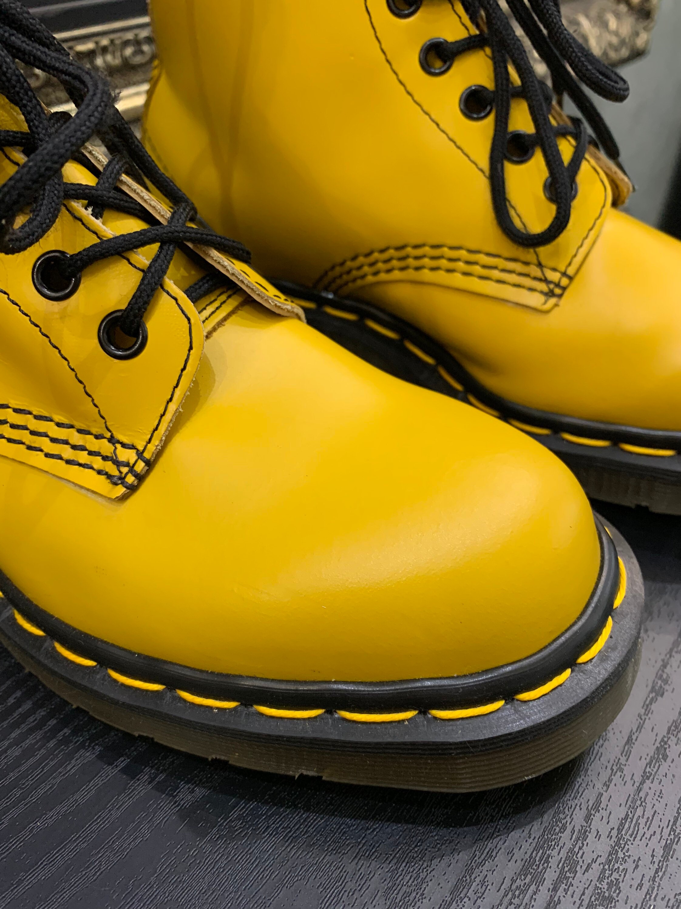 Brand new vintage yellow doc martens size uk 4.5 made in Etsy