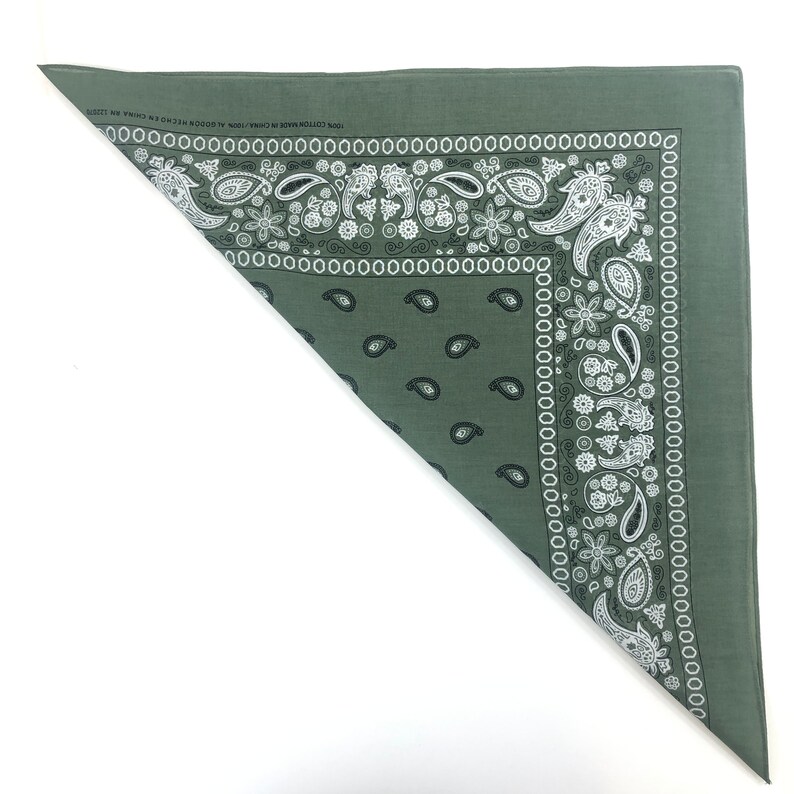 Olive Green Bandanas 4 Pack Cotton Bandanas for DIY masks Etsy