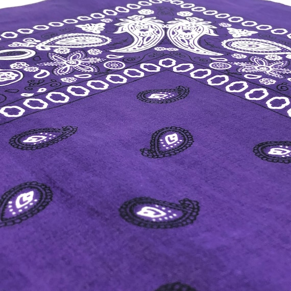 Bandana Grande In 100% Cotone Paisley – 55,9x55,9 Cm, Viola, Con Orlo Cucito, Ideale Per Uomo, Donna E Bambino