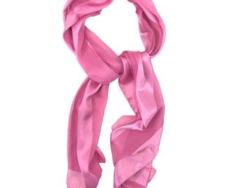 Pink Scarf 2 Pack - Poly-Satin Striped Pink Scarves for DIY Fabric - 13in x 60in long oblong scarf, soft silk-feel