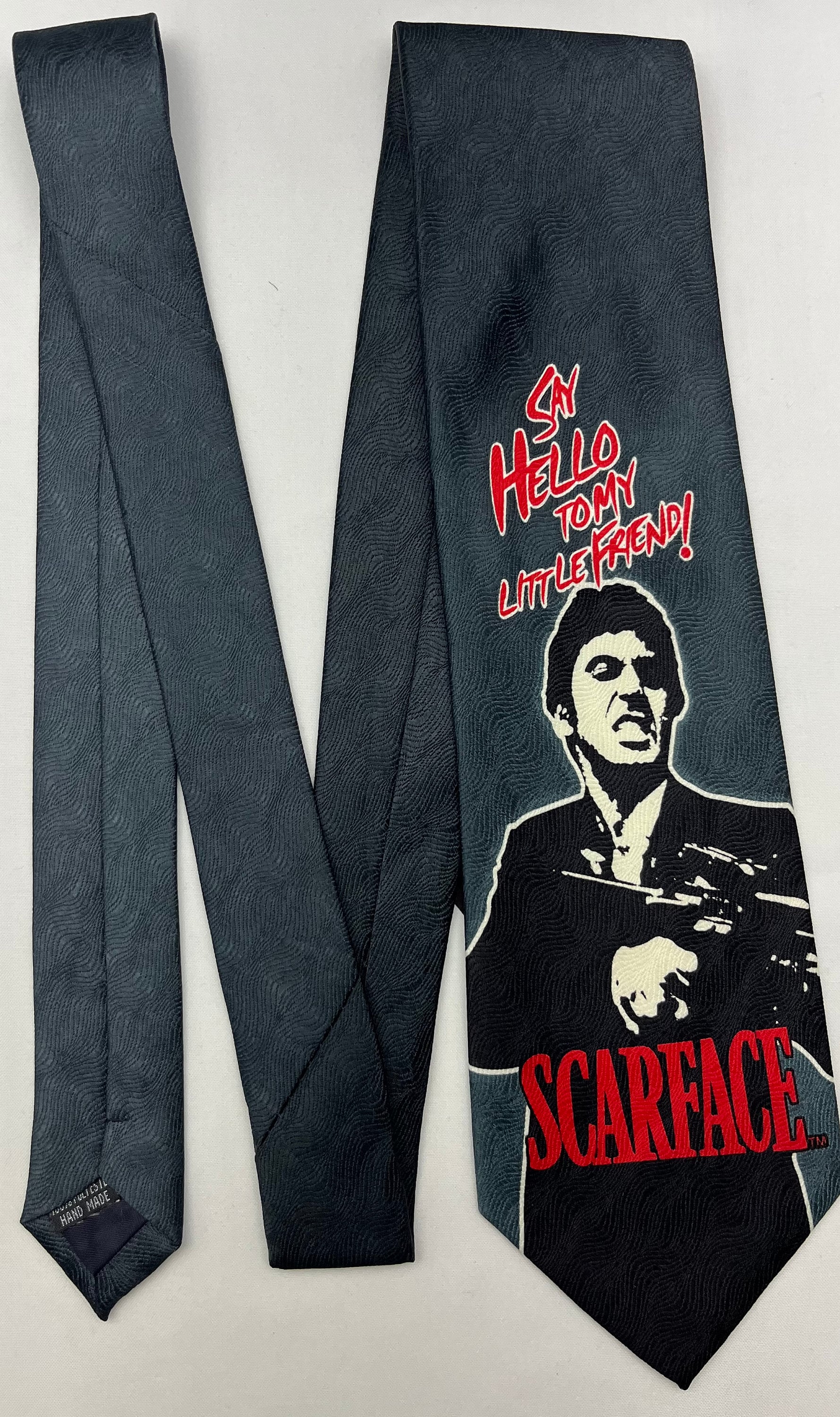 Say Hello to My Little Friend - Scarface Tony Montana Vintage Necktie - Handmade