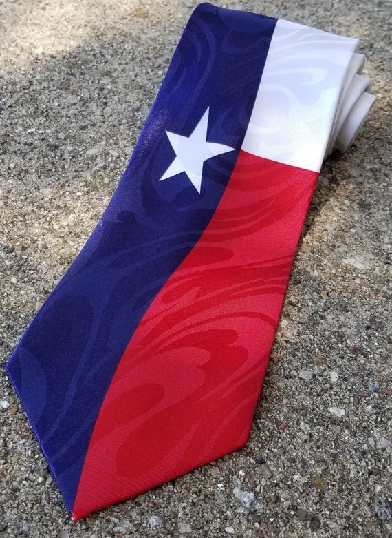 Lone Star Texas Necktie - Wavy Texas Flag Patrioti