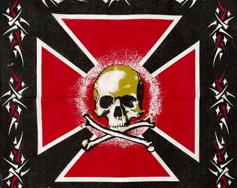 Bandana 4-Pack - Skull and Crossbones Bandana for DIY Projects (Pack of 4)
