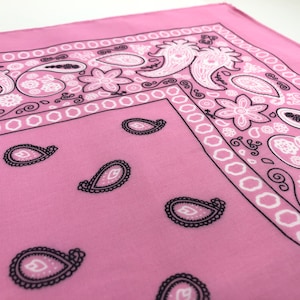 4er Pack Pink Bandanas - 100% Baumwolle Bandanas für DIY Masken (4er Pack Pink Paisley Bandanas)