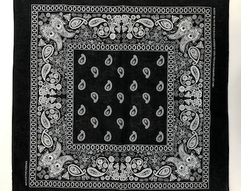 4 Pack Black Bandanas - Cotton Bandana Set for DIY Masks