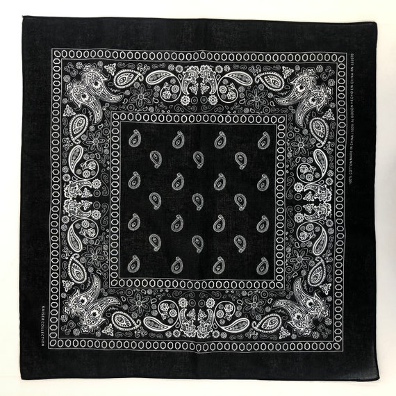4 Pack Black Bandanas - Cotton Bandana Set for DIY Masks (pack of